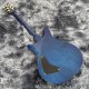 Rare Reed Dragon 2000 #30 Trans Blue Flame Maple Top Electric Guitar Abalone Birds Inlay, Wrap Arround Tailpiece, Gold Hardware