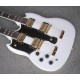 Rare Left Handed 12 & 6 Strings 1275 Double Neck Alpine White Electric Guitar Gold Hardware, Claw Tailpiece, Split parallelogram inlays