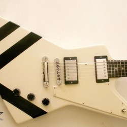 Custom Shop Galleries Scorpions Matthias Jabs Style Explorer White Cream Electric Guitar ABR-1 Little Pin Bridge, Chrome Hardware, Dot inlay