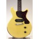 In Stock DC TV Yellow Cream Relic Junior Electric Guitar One Piece Mahogany Body & Neck Dog Ear Black P90 Pickup Red Turtle Shell Pickguard Wrap Around Tailpiece